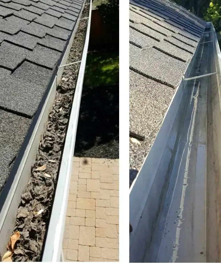 Add On Services before and after gutter cleaning photo cranbourne